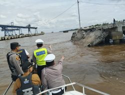 Trestle Pelabuhan Umum Tanjung Buton Ambruk, Polres Siak Lakukan Monitoring dan Mitigasi Keselamatan