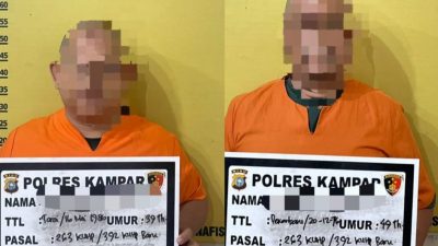 Polres Kampar Tangkap Kades dan Mantan Sekdes Tarai Bangun Terkait Pemalsuan Surat Tanah