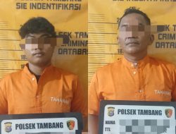 Sering Transaksi Narkoba, 2 Pelaku Ditangkap Polsek Tambang di Desa Rimbo Panjang