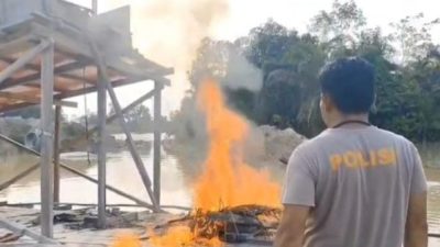 Polsek Singingi Hilir Tertibkan Aktivitas PETI di Sungai Bawang Atas