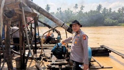 Polsek Cerenti Tertibkan 12 Rakit PETI Jenis Dompeng di Sungai Kuantan Desa Pulau Busuk