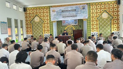 Polres Kuansing Laksanakan Ceramah Agama dan Ibadah Bersama, Perkuat Keimanan Personel