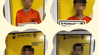 Angkat Besi Pagar Tanpa Izin, 4 Pemuda Nginap di Hotel Prodeo Polres Dumai