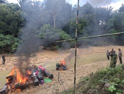 Polsek Hulu Kuantan dan Koramil 08 Kuantan Mudik Tertibkan Aktivitas PETI di Tanjung Medang