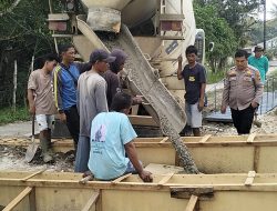Pembangunan Jembatan Merah Putih Presisi di Desa Logas Capai 60 Persen, Polres Kuansing Terus Dorong Percepatan