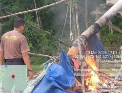 Tindak Lanjuti Laporan Masyarakat via Call Center 110, Polres Kuansing Tertibkan 3 Rakit PETI di Munsalo