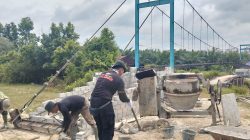 Pembangunan Jembatan Merah Putih Presisi di Kuansing Capai 60 Persen