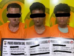 Polsek Kuantan Mudik Ungkap Kasus Sabu di Air Buluh, 3 Orang Diamankan, 2 DPO