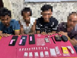 Satresnarkoba Polres Siak Bekuk Jaringan Pengedar Narkoba, 4 Orang Diamankan dan Satu di antaranya Penghulu Kampung di Kabupaten Siak