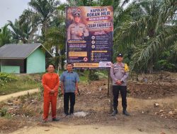 Polsek Bangko Pusako Pasang Spanduk Imbauan Kapolres Rohil, Ajak Masyarakat Bersama Cegah Karhutla