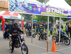 Tekan Aksi Bali, Polres Siak Bersama Drag Bike Gelar Latihan di Sirkuit Non Permanen Panglima Gimbam