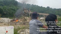 Polsek Kuantan Tengah Tertibkan 6 Rakit PETI di Aliran Sungai Tonam
