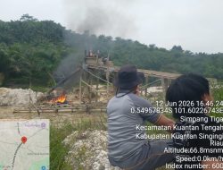 Polsek Kuantan Tengah Tertibkan 6 Rakit PETI di Aliran Sungai Tonam