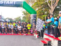 Meriahkan Hari Bhayangkara Ke-80, Kapolres Kampar Bersama Bupati Lepas Ribuan Peserta Fun RUN Road To Riau Bhayangkara RUN