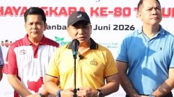 Polda Riau Gelar Olahraga Bersama Sambut Hari Bhayangkara ke-80