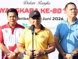 Polda Riau Gelar Olahraga Bersama Sambut Hari Bhayangkara ke-80