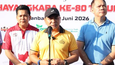 Polda Riau Gelar Olahraga Bersama Sambut Hari Bhayangkara ke-80