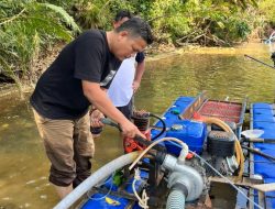 Sita Peralatan PETI, Polsek Kampar Kiri Temukan 3 Rakit Tambang di Sungai Subayang 