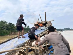 Polsek Cerenti Tertibkan 48 Rakit PETI di Lima Desa, Tegaskan Komitmen Jaga Kelestarian Sungai Kuantan