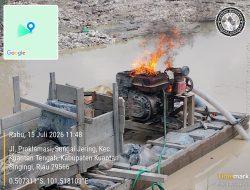 Respons Cepat Laporan Call Center 110, Polsek Kuantan Tengah Tindak Lanjuti Aduan PETI dan Musnahkan 5 Unit Stingkai