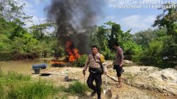 Tindak Lanjut Cepat Laporan 110, Polres Kuansing Musnahkan 4 Unit PETI di Sungai Kuantan