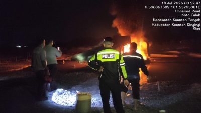 Tindak Lanjut Cepat Laporan 110, Polres Kuansing Musnahkan 1 Unit PETI di Desa Beringin Taluk