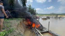 Tindak Lanjutit Layanan Kepolisian 110, Polsek Singingi Hilir Musnahkan 4 Unit Dompeng PETI