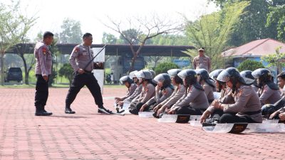 Polres Rohil Tingkatkan Kesiapsiagaan Personel Melalui Latihan Dalmas Antisipasi Aksi Unjuk Rasa