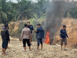 Aksi Tegas Polsek Singingi, 2 Unit PETI Jenis Dompeng Dimusnahkan di Sungai Monang