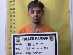 Polsek Kampar Ungkap Kasus Curat, Tersangka Ditangkap Setelah Melarikan Diri Dari Atap