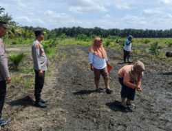 Kapolsek Kandis Tinjau Lahan Ketahanan Pangan, Beri Semangat Petani, Tingkatkan Produksi