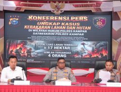 Karhutla di Kampar, 17 Hektar Lahan Terbakar dan 4 Orang Diamankan