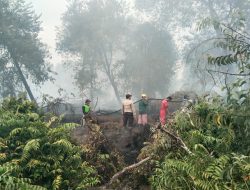 Karhutla Landa di 2 Titik Wilayah, Polsek Kerumutan Bersama Tim Gabungan Dikerahkan Padam 5 Hektare Lahan