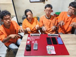 4 Pelaku Narkoba Ditangkap Polres Kampar, Sita 3.06 Gram Sabu