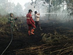 Hadapi Karhutla Lahan Gambut 5 Hektar di Rimbo Panjang, Polres Kampar Kerahkan Tim Gabungan dan Dukungan Helikopter