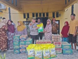 Respon Cepat Polres Rohil, Bantu Warga Pematang Ibul Terdampak Puting Beliung