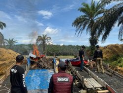 Polsek Singingi Tertibkan 5 Rakit PETI di Desa Kebun Lado