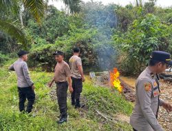 Respon Layanan Kepolisian 110, Polsek Kuantan Tengah Tertibkan Aktivitas PETI di Sungai Jering