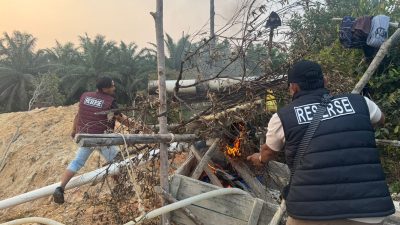 Polsek Singingi Tertibkan 2 Rakit PETI di Desa Kebun Lado