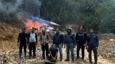 Respons Laporan Warga, Polsek Kampar Kiri Gagalkan Tambang Emas Liar di Kampar Kiri Hulu