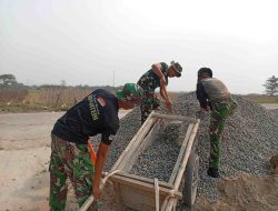 Satgas TMMD Ke-129 Kompak Bantu Selesaikan Pembangunan, Personel Sasaran 6 Perkuat Pekerjaan Sasaran 2