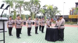 Kapolres Siak Pimpin Upacara Sertijab Kasat dan Kapolsek Jajaran
