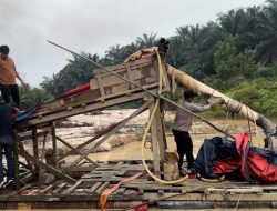 Polsek Kuantan Mudik Tertibkan 3 Rakit PETI di Kebun PT Agrinas Palma Nusantara