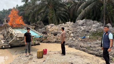 Polsek Pangean Tertibkan Rakit PETI di Desa Sako Kuansing