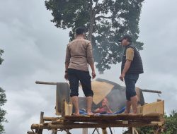 Polsek Singingi Tertibkan PETI di Muara Lembu, 3 Rakit Dimusnahkan