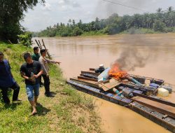 Tindak Lanjuti Aduan Warga, Polisi Tertibkan PETI di Hulu Kuantan hingga Kuantan Hilir