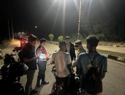 Tim Raga Polres Kuansing Patroli Malam Antisipasi C3 dan Balap Liar