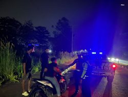 Tim Raga Polres Kuansing Patroli Malam Cegah C3 dan Gangguan Kamtibmas