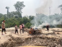 Laporan Warga Lewat 110 Ditindaklanjuti, Polsek Kuantan Tengah Tertibkan Rakit PETI di Kopah