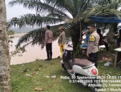 Polsek Cerenti Tindaklanjuti Laporan 110, Dua Rakit PETI Kabur di Sungai Kuantan